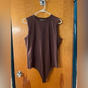 Abercrombie & Fitch Soft Brown Fitted Bodysuit